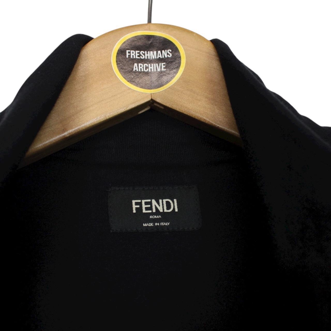 Fendi Black and Yellow Diabolic Full Zip Cotton Sweatshirt Jumper