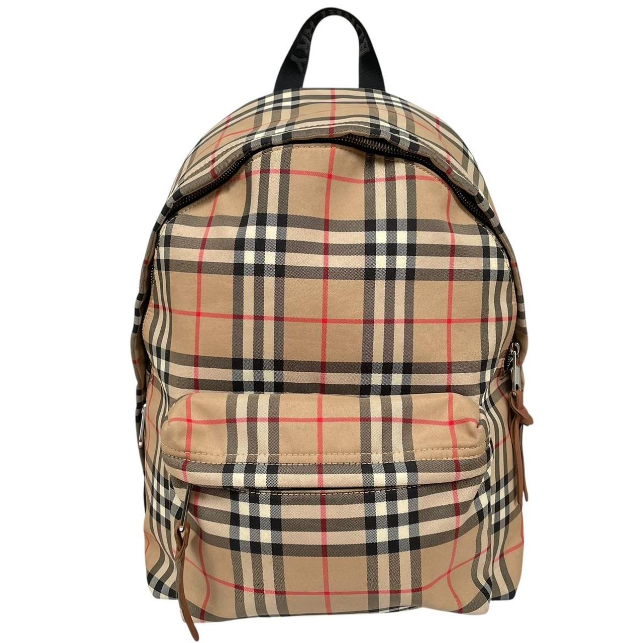 Burberry Jett Black and Tan Brown Nova Check Nylon Backpack