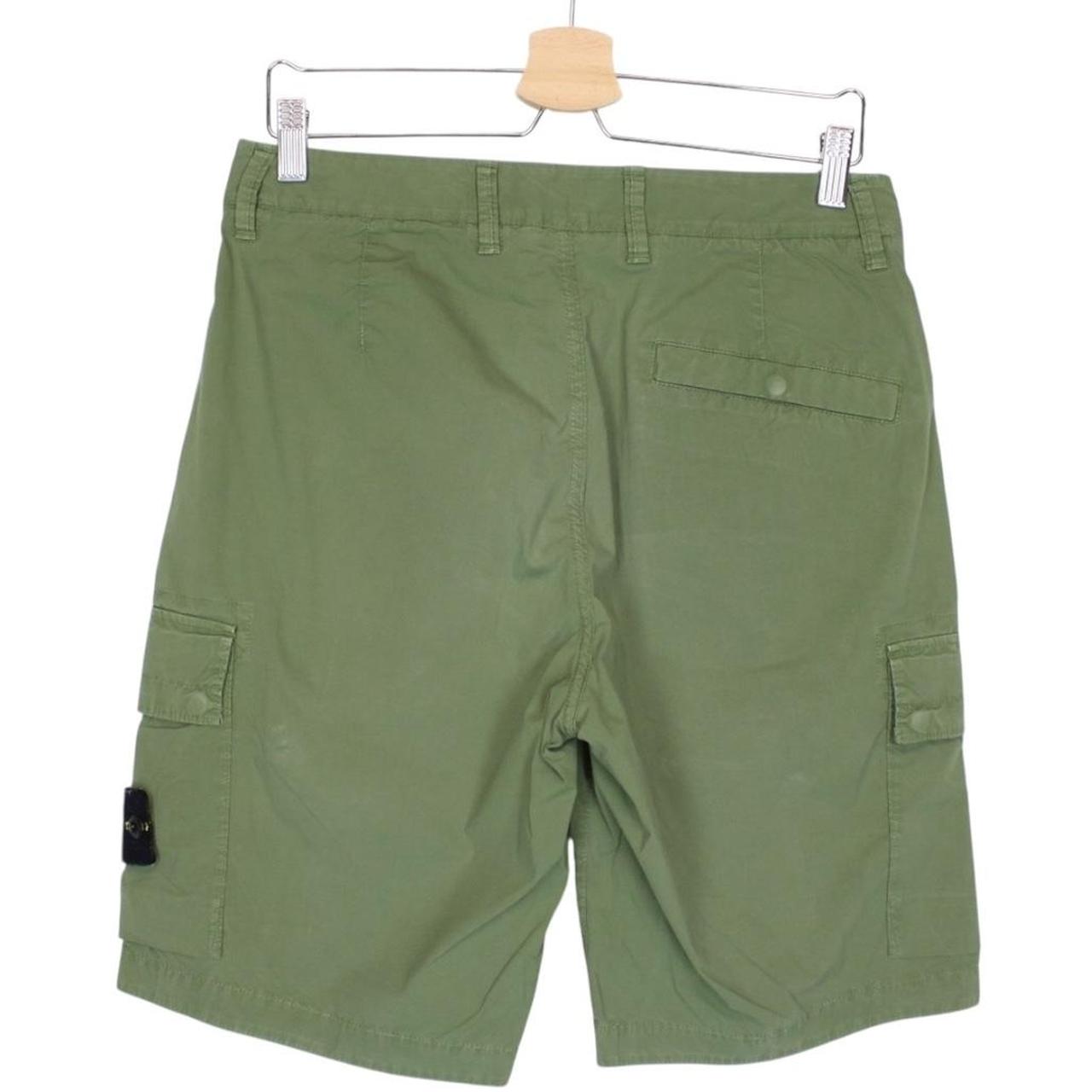 Stone Island SS 2022 Green Bermuda Cotton Cargo Shorts
