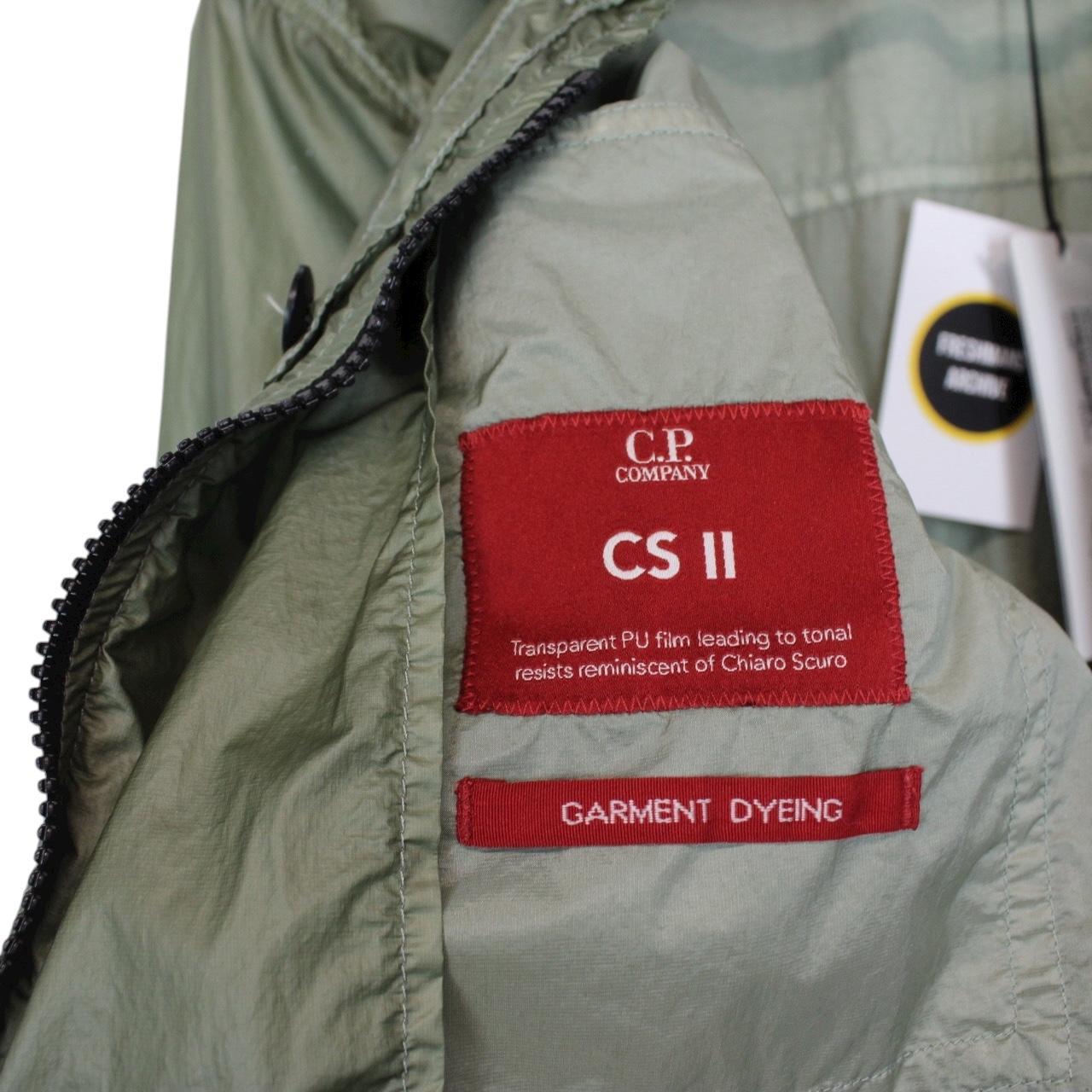CP Company Green CS II Garment Dyed Full Zip Nylon Lens Overshirt