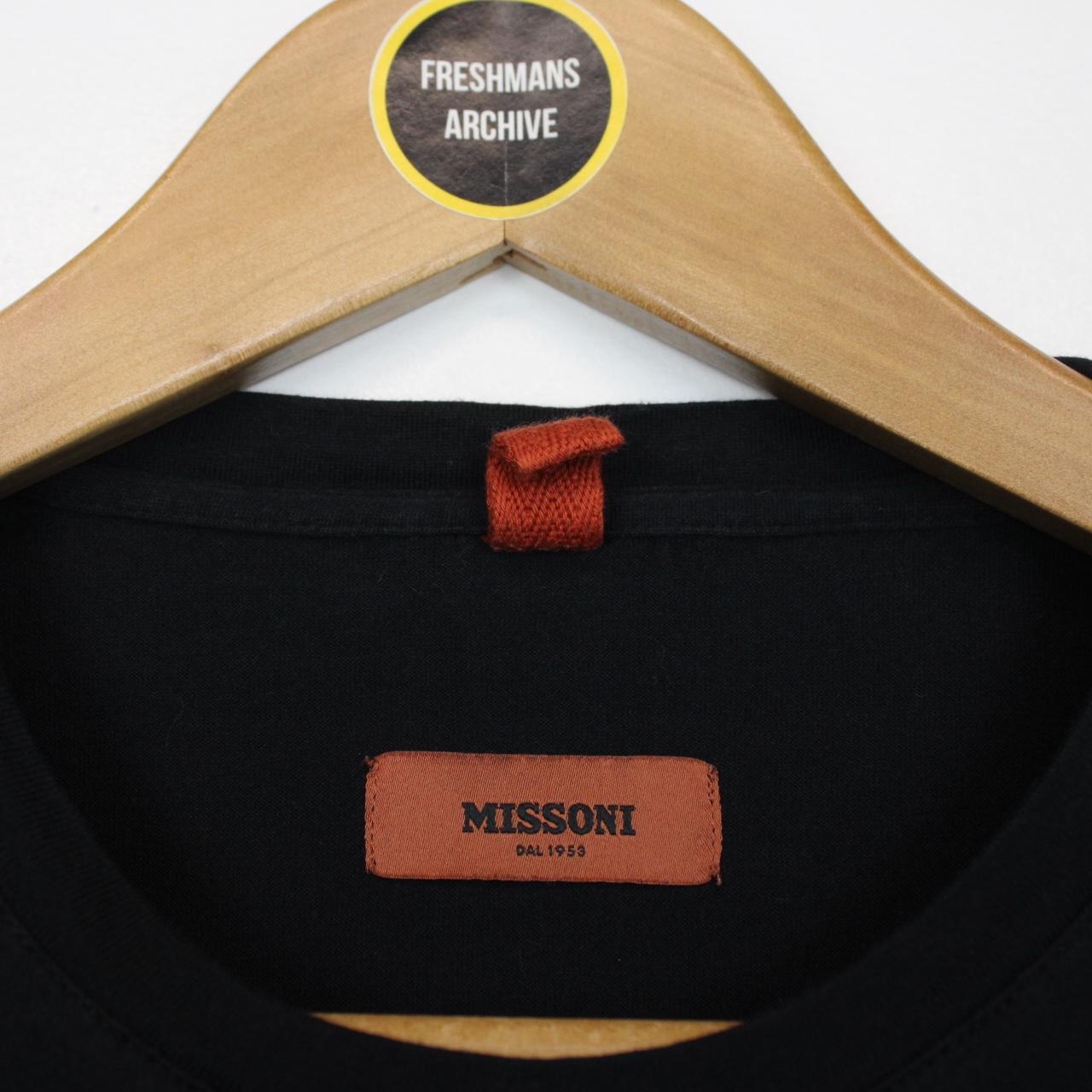 Missoni Black Striped Short Sleeve Cotton T-Shirt