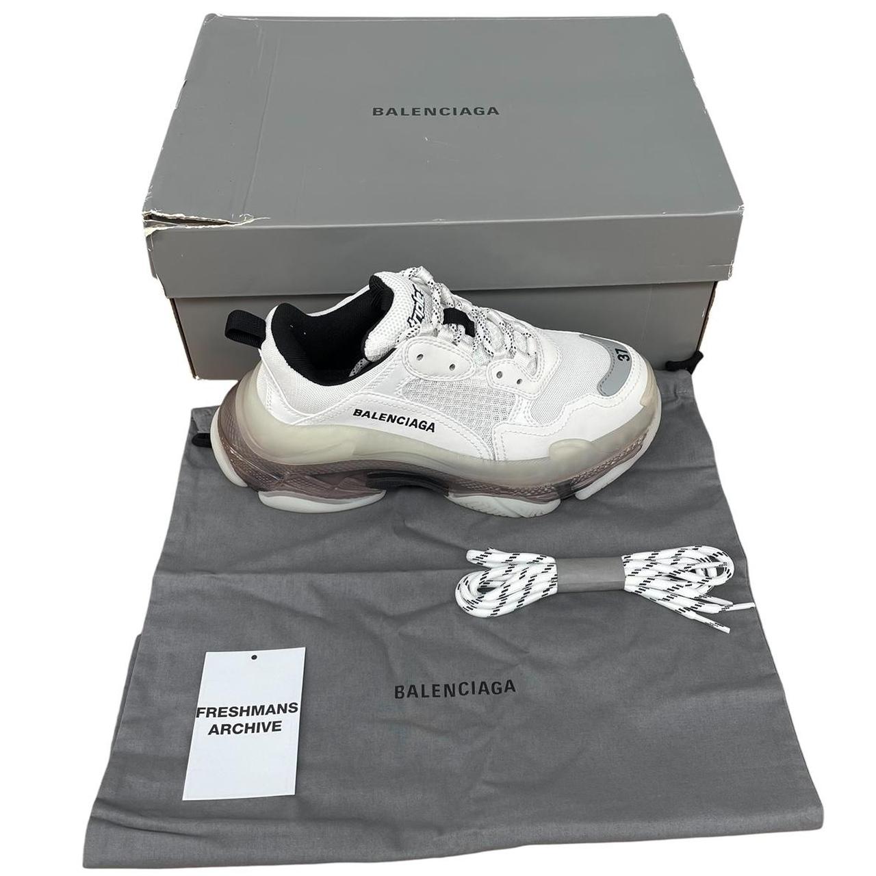 Balenciaga Triple S White Clear Sole Mesh Trainers