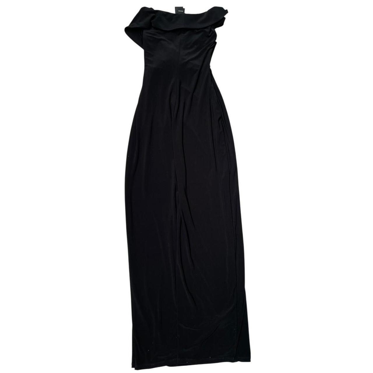 Ralph Lauren Black Jersey Off-The Shoulder Evening Gown Dress