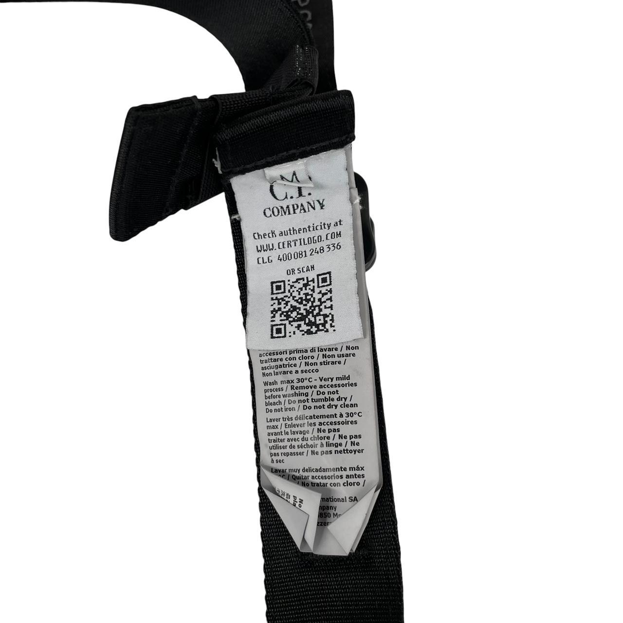 CP Company Black Herringbone Buckle Tape Belt