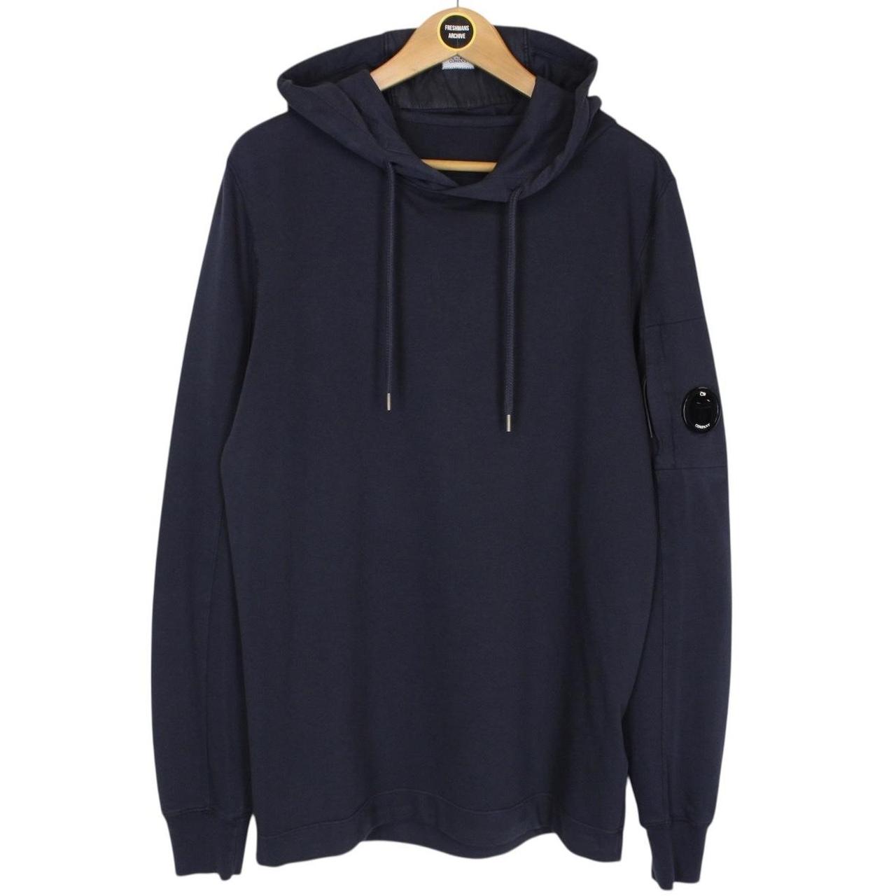CP Company Navy Blue Cotton Lens Hoodie Jumper