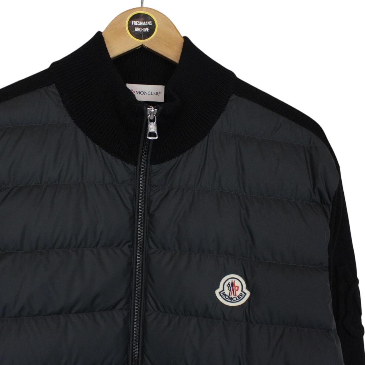 Moncler Black Full Zip Down Padded Cotton Cardigan Tricot Jacket