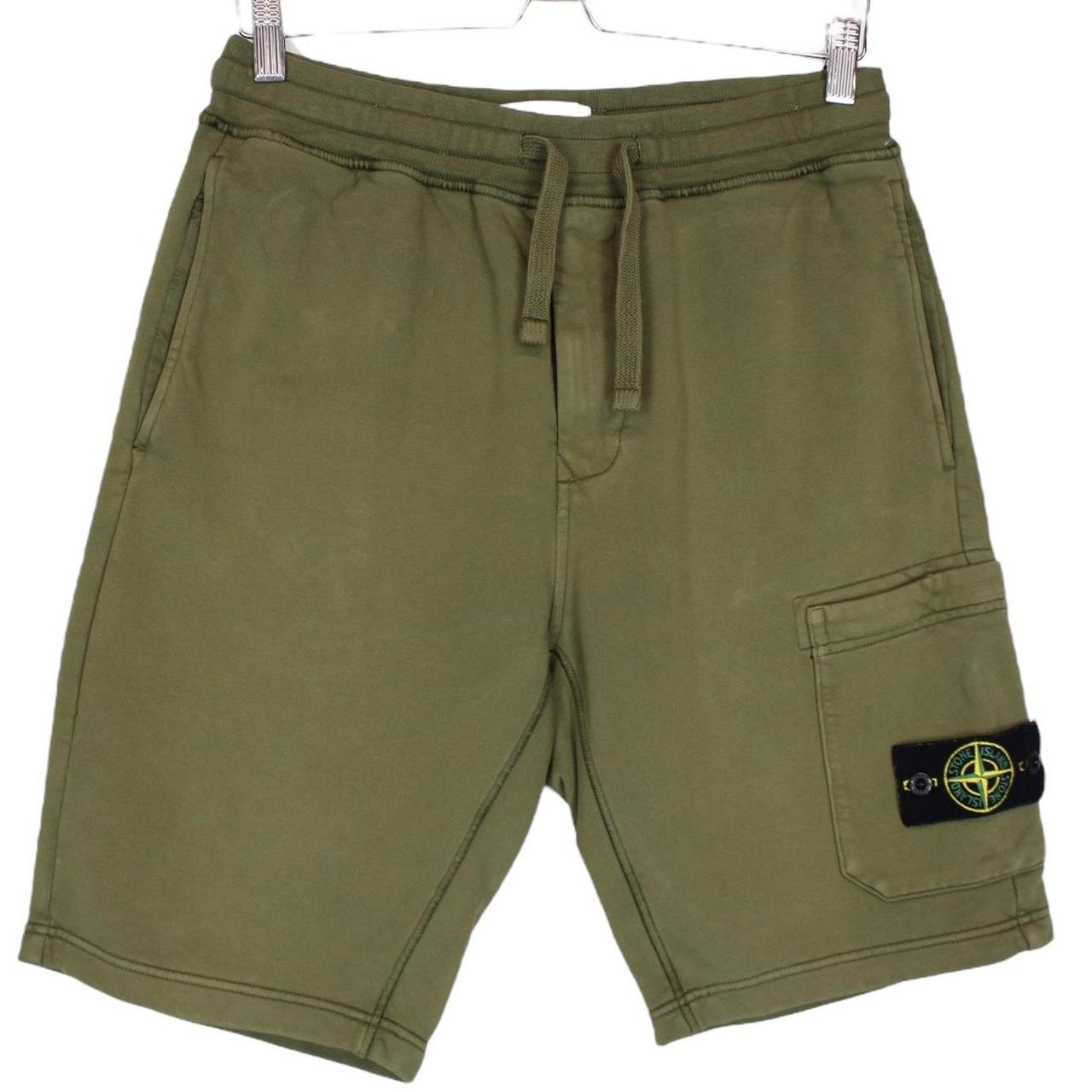 Stone Island SS 2021 Khaki Green Cotton Jogger Shorts