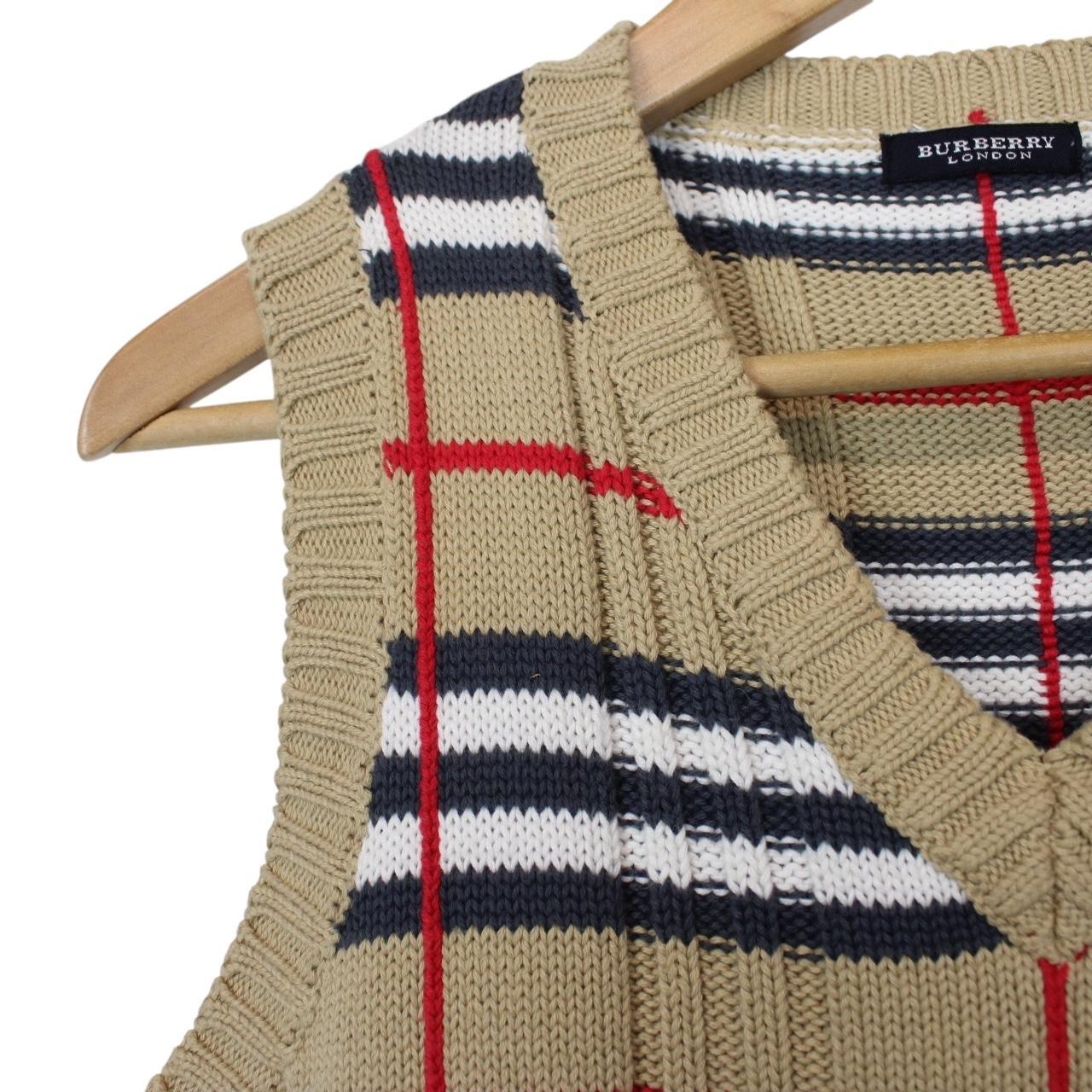 Vintage Burberry London Nova Check Cotton Knit Sweater Vest