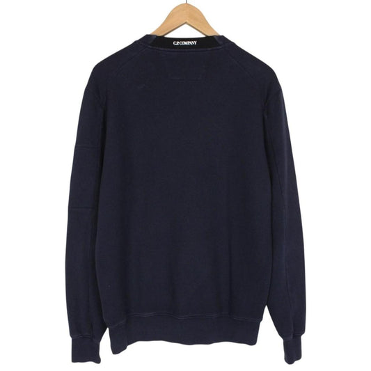 CP Company Navy Blue Goggle Lens Cotton Sweatshirt Jumper