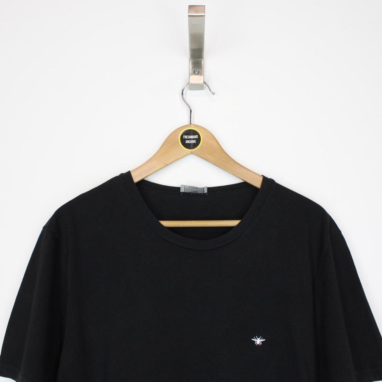 Christian Dior Black Bee Chest Logo Short Sleeve Cotton T-Shirt