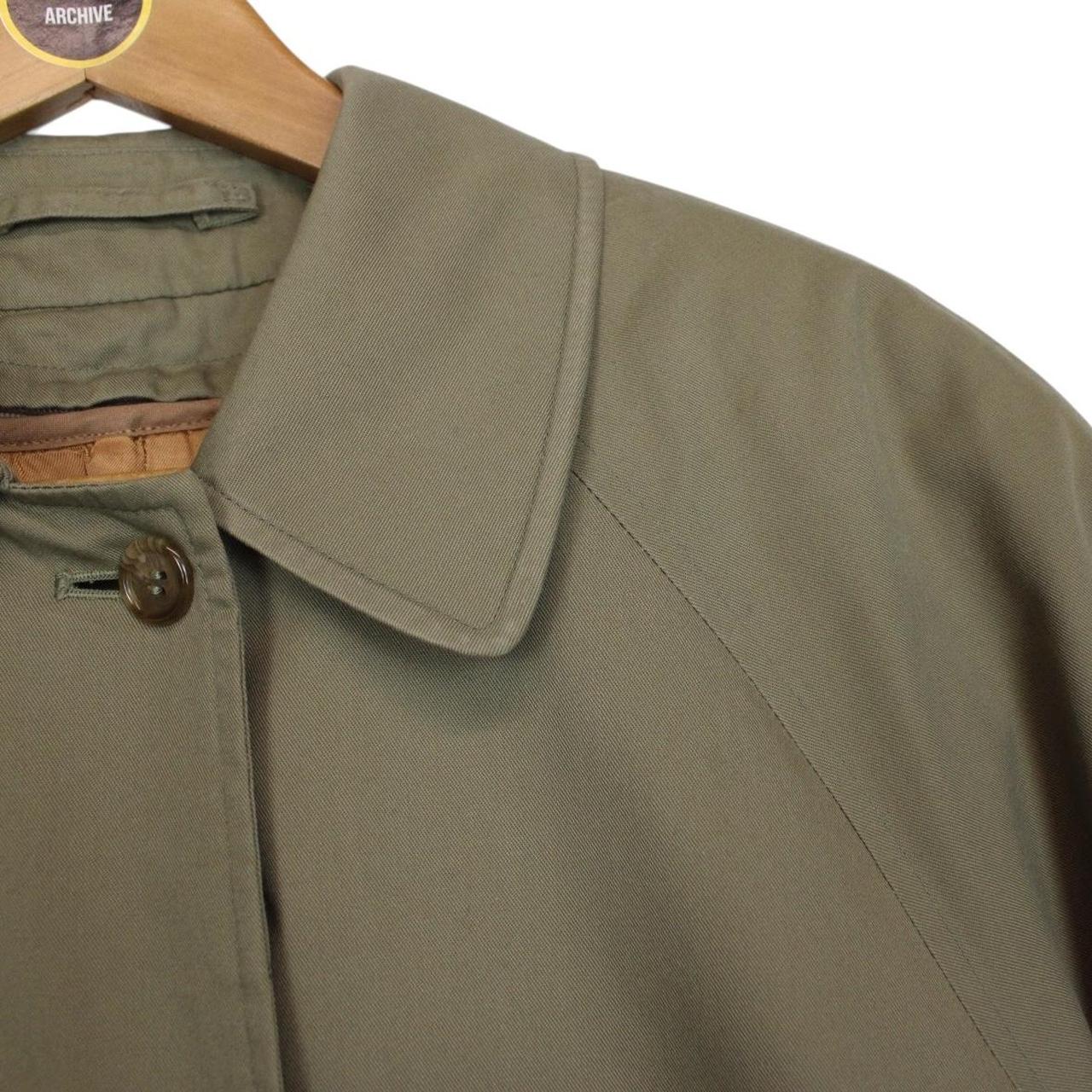Vintage 90s Burberry Khaki Green Nova Check Single Breasted Trench Coat