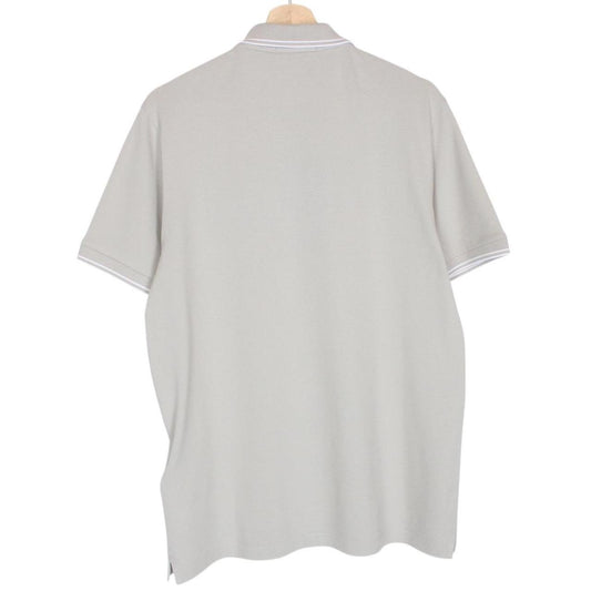 Stone Island Pearl Grey Short Sleeve Slim Fit Organic Cotton Polo Shirt