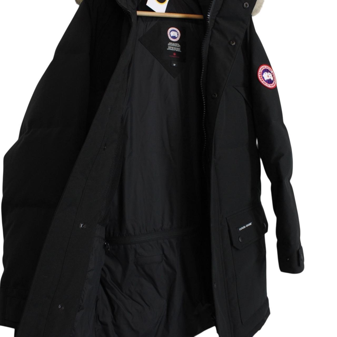Canada Goose Black Emory Parka Down Coat with Fur Trim