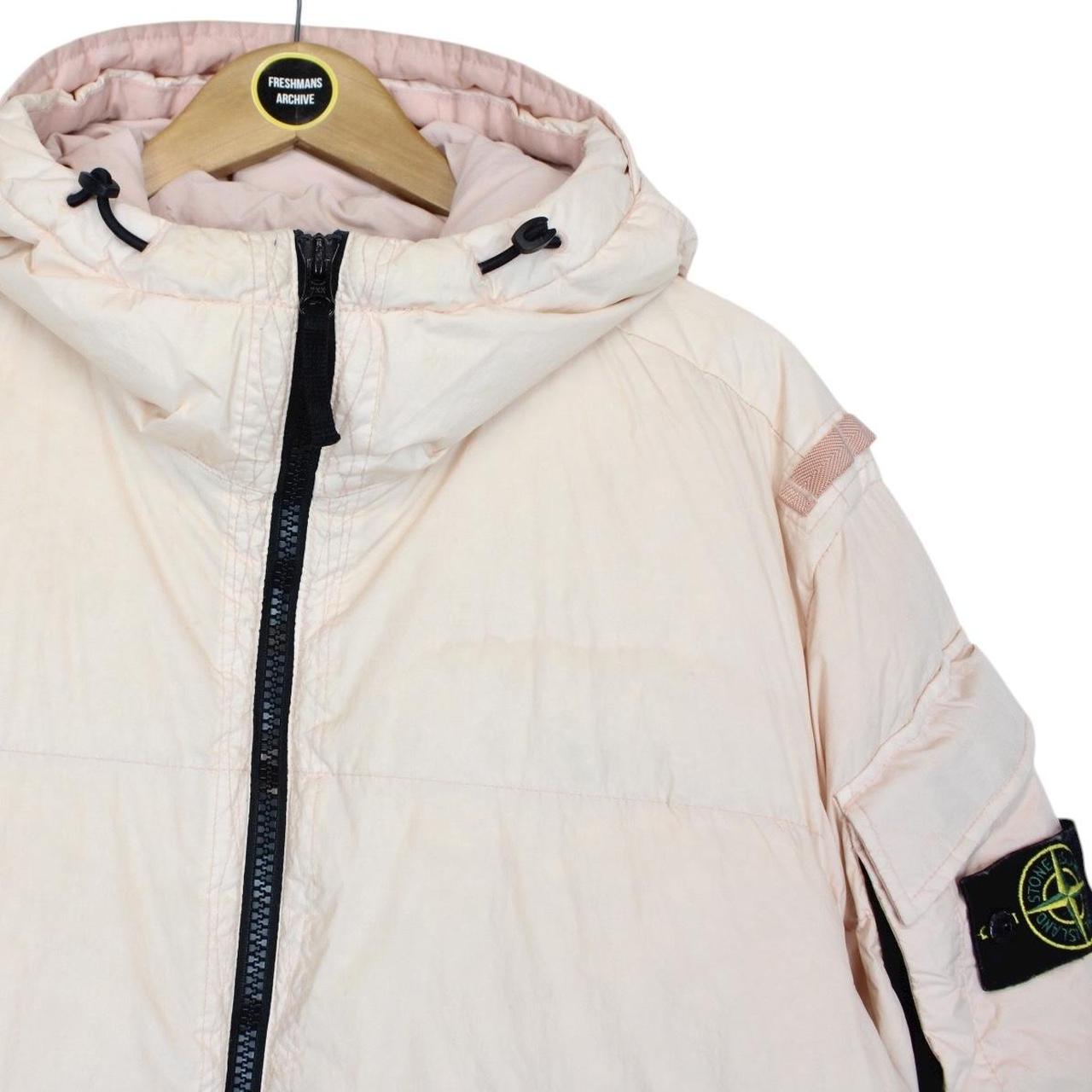 Stone Island AW 2022 Peach Orange Garment Dyed Crinkle Reps R-NY Down Puffer