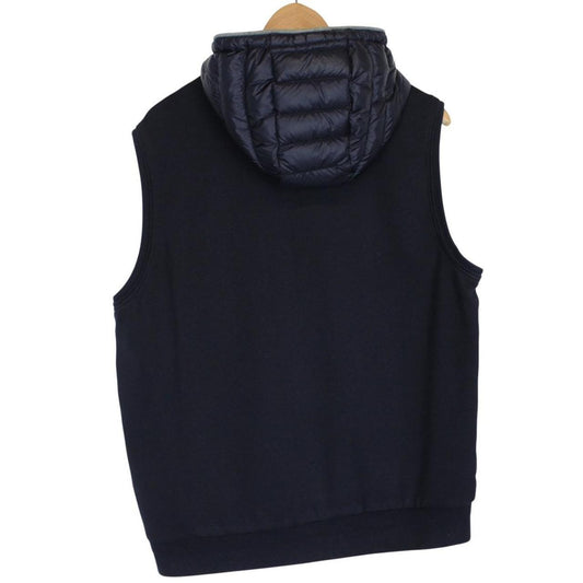 Moncler Maglia Navy Blue Full Zip Hooded Down Gilet