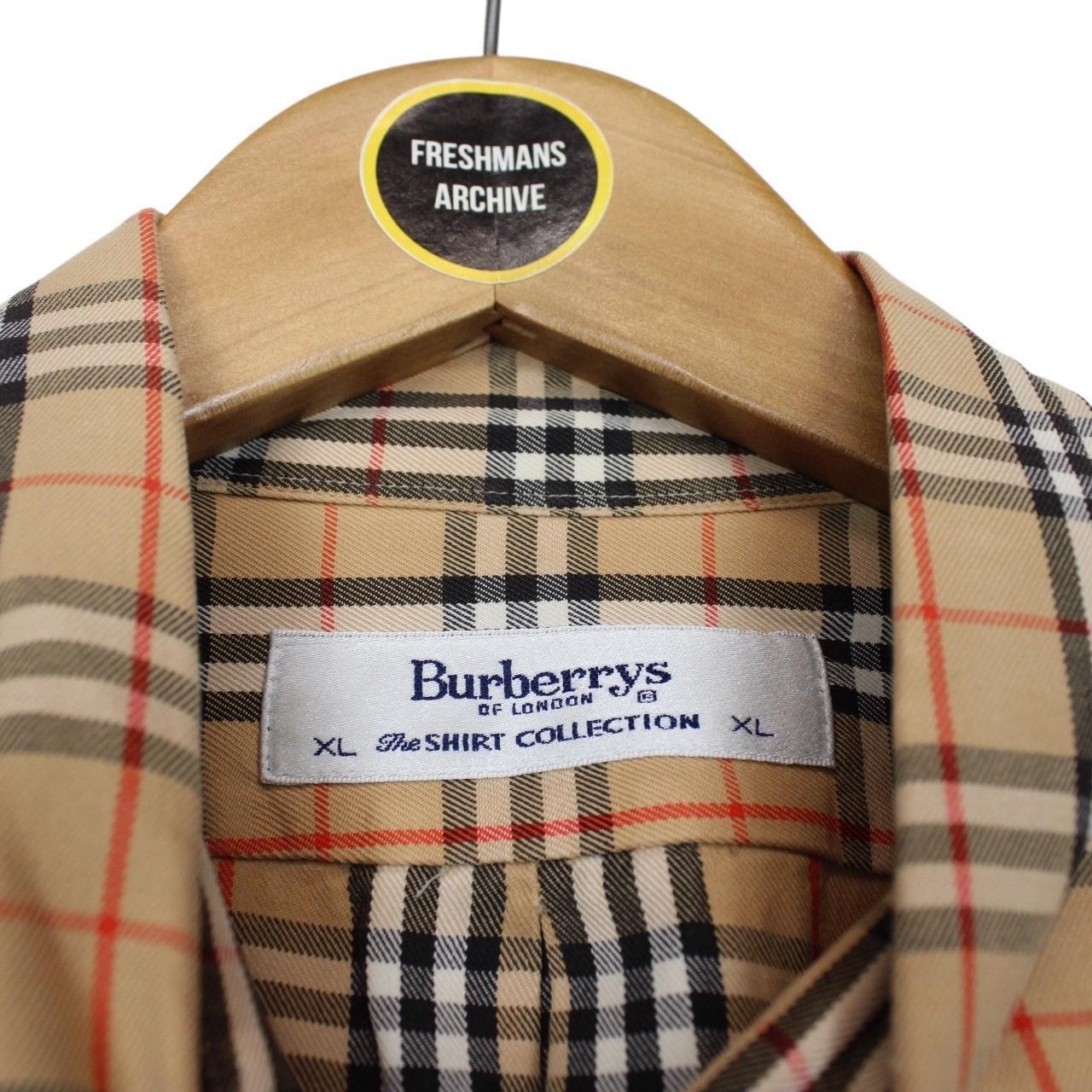 Vintage 90s Burberry Beige Nova Check Cotton Long Sleeve Shirt