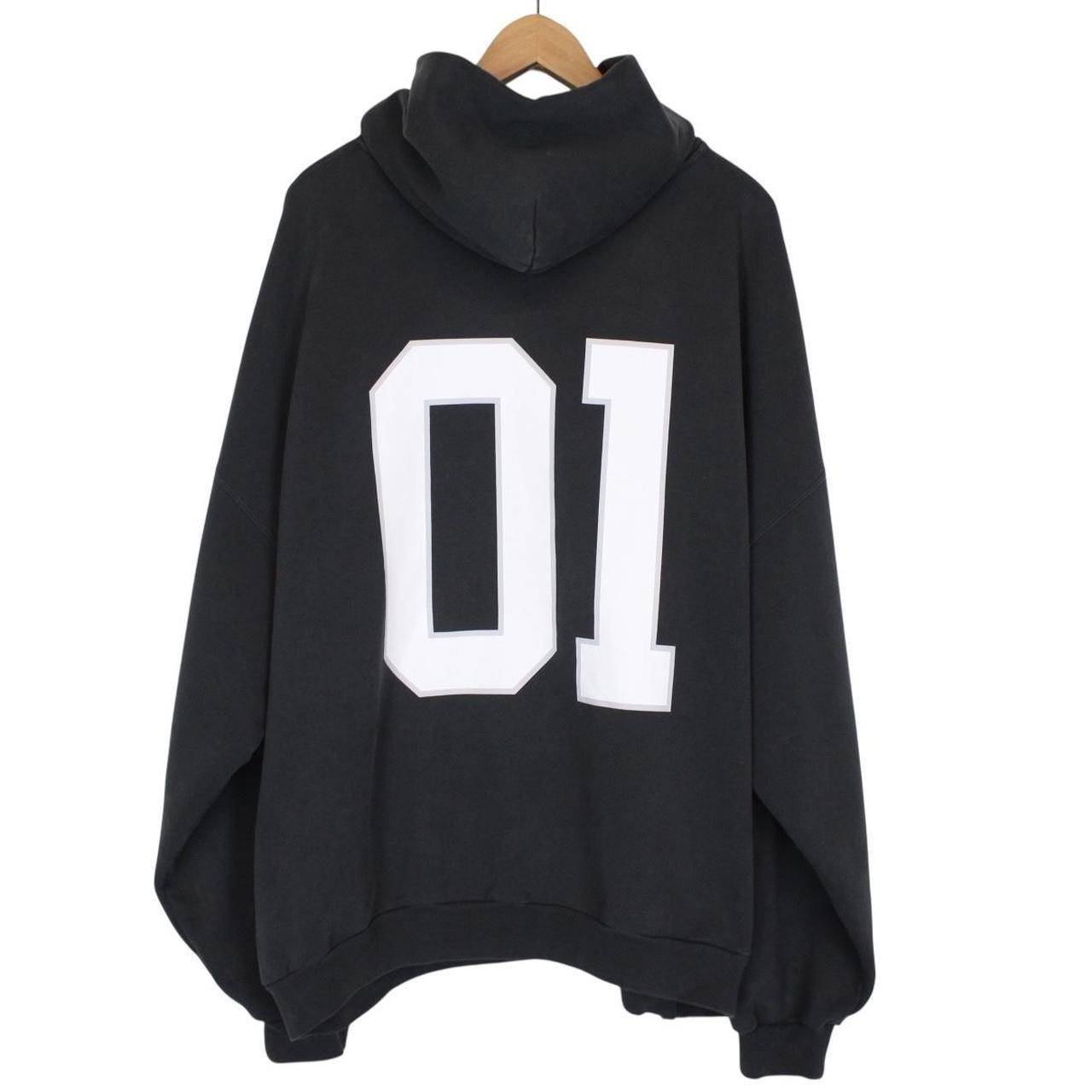 Balenciaga Black and White Basketball Series Oversized Hoodie