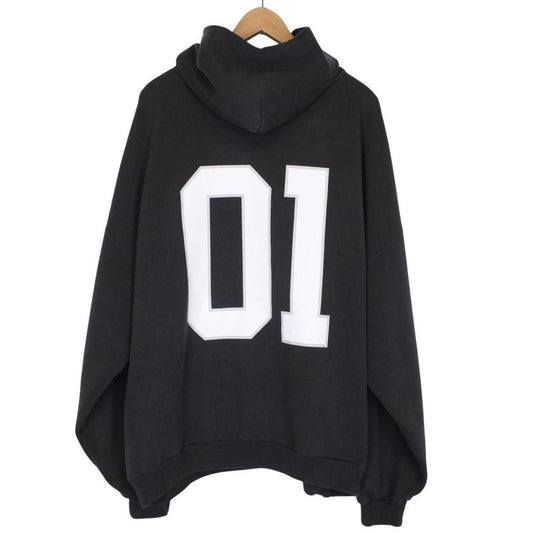 Balenciaga Black and White Basketball Series Oversized Hoodie