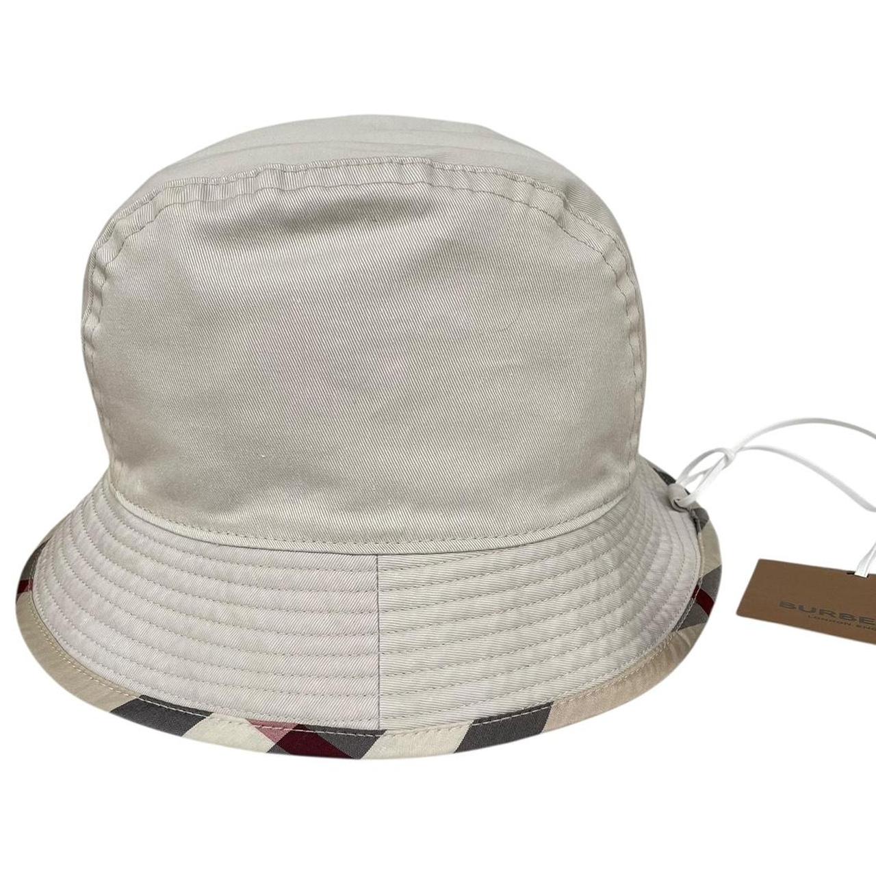 Burberry Beige and Cream Nova Check Reversible Nylon Bucket Hat