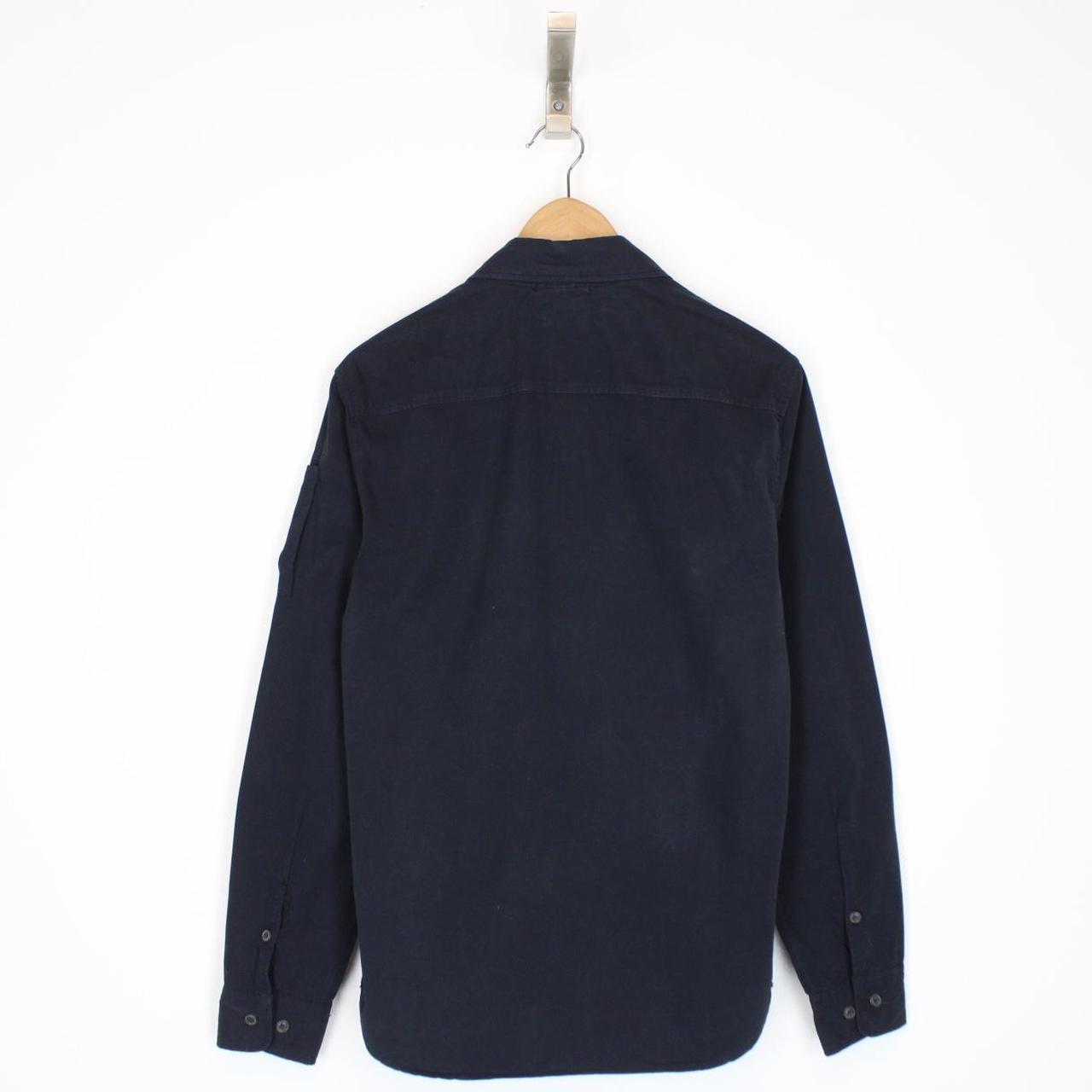 CP Company Navy Blue Full Zip Cotton Lens Overshirt
