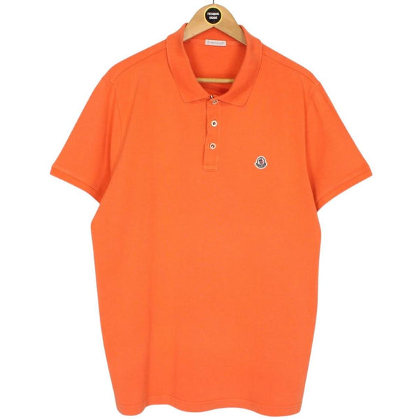 Moncler Maglia Manica Corta Orange Short Sleeve Cotton Polo Shirt