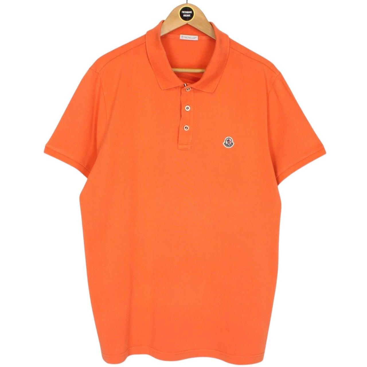Moncler Maglia Manica Corta Orange Short Sleeve Cotton Polo Shirt