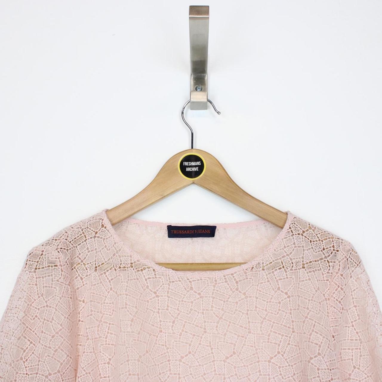 Trussardi Jeans Pink Long Sleeve See Through Top