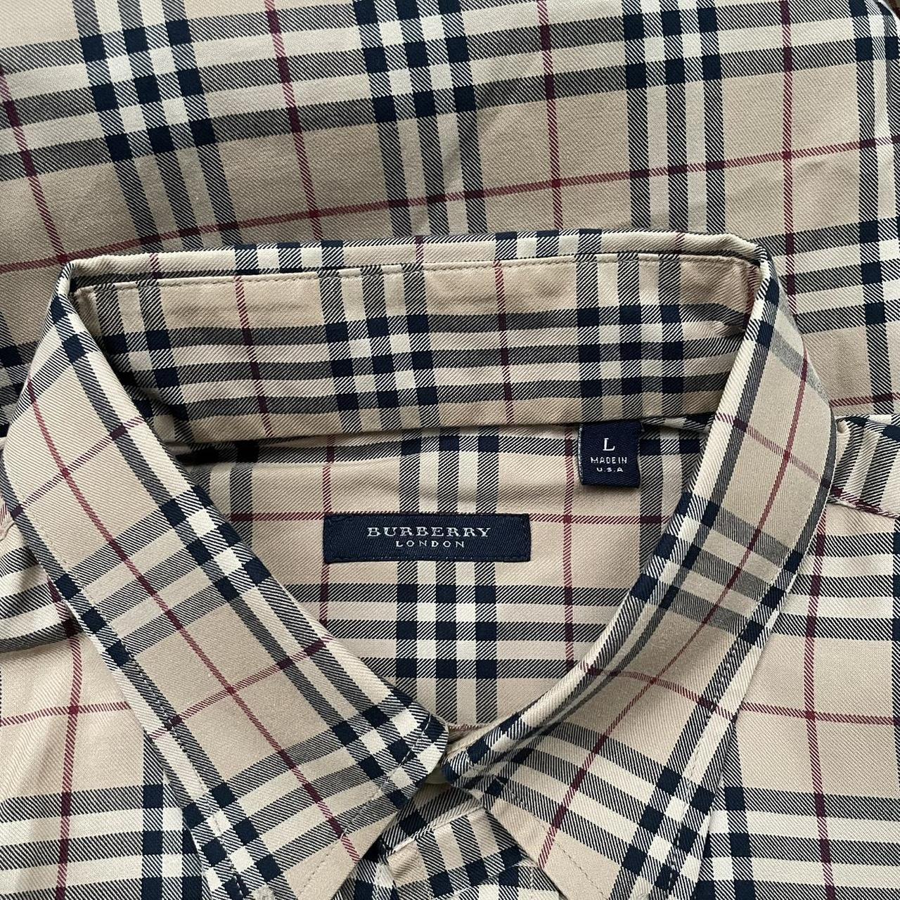 Vintage Burberry London Beige Nova Check Cotton Long Sleeve Shirt