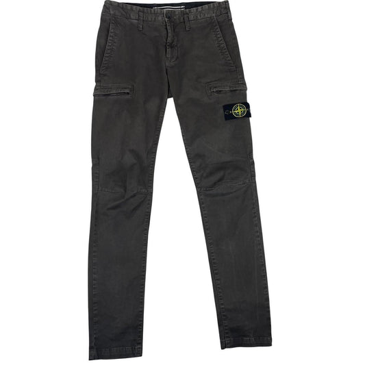 Stone Island AW 2018 Dark Grey Skinny Fit Cargo Trousers