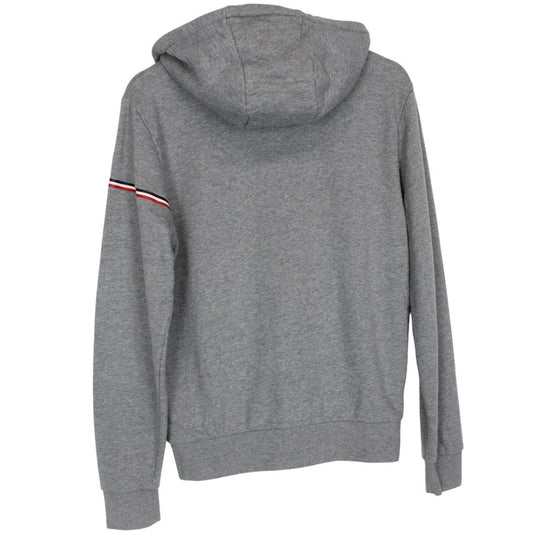 Moncler Maglia Grey Full Zip Logo Cotton Hoodie Jumper