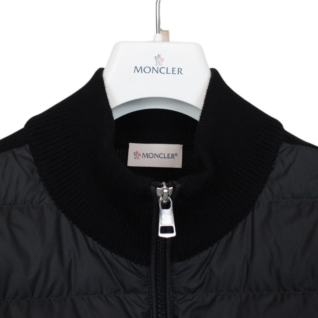 Moncler Black Full Zip Down Padded Cotton Cardigan Tricot Jacket