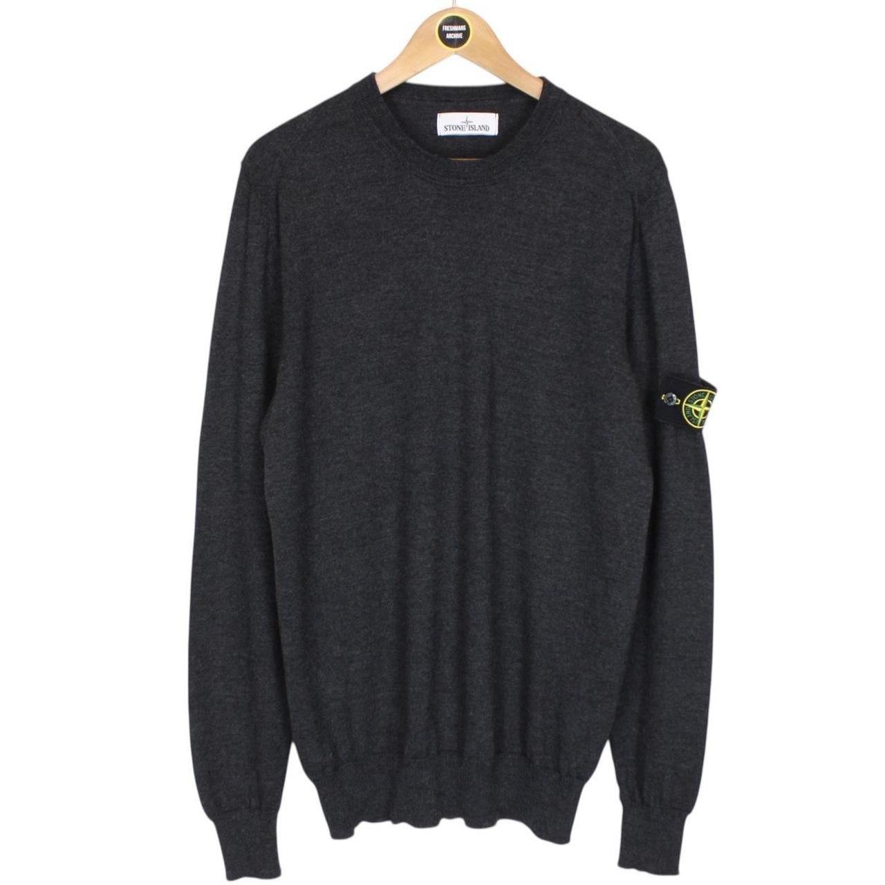 Stone Island AW 2018 Dark Grey Wool Knit Jumper