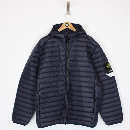 Stone Island AW 2022 Loom Woven Chambers R-Nylon Navy Blue Down Jacket