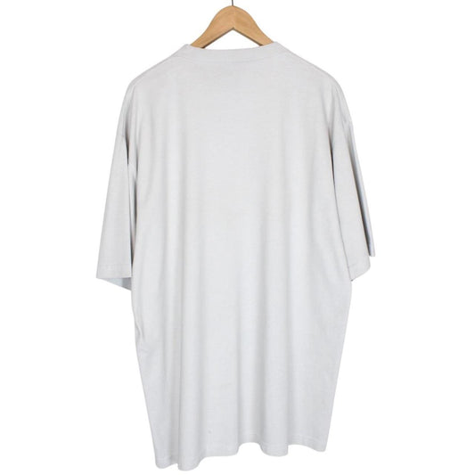 Balenciaga Grey Logo Print Short Sleeve Cotton T-Shirt