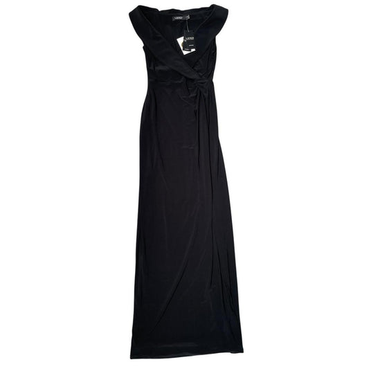 Ralph Lauren Black Jersey Off-The Shoulder Evening Gown Dress