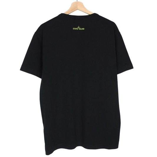Stone Island AW 2019 Black Short Sleeve Cotton Blur Logo Print T-Shirt