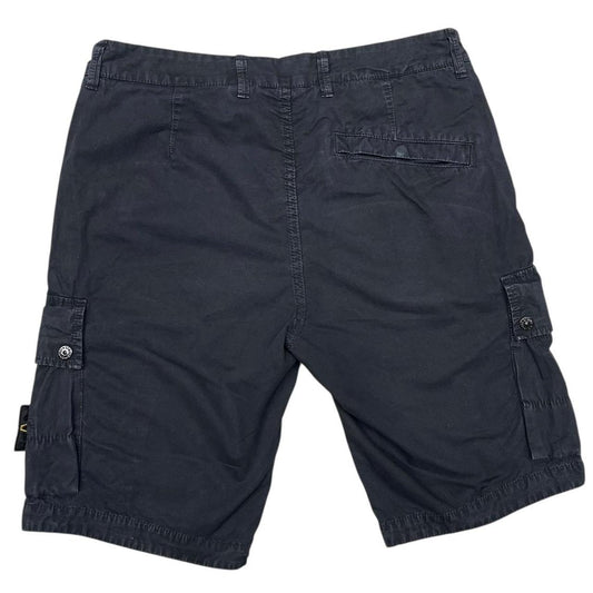 Stone Island SS 2024 Navy Blue Bermuda Cotton Cargo Shorts