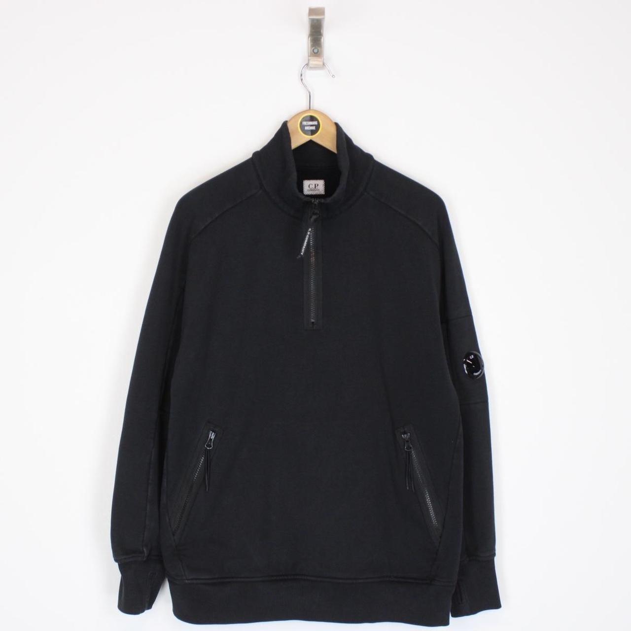 CP Company Black 1/4 Zip Lens Sweatshirt Jumper