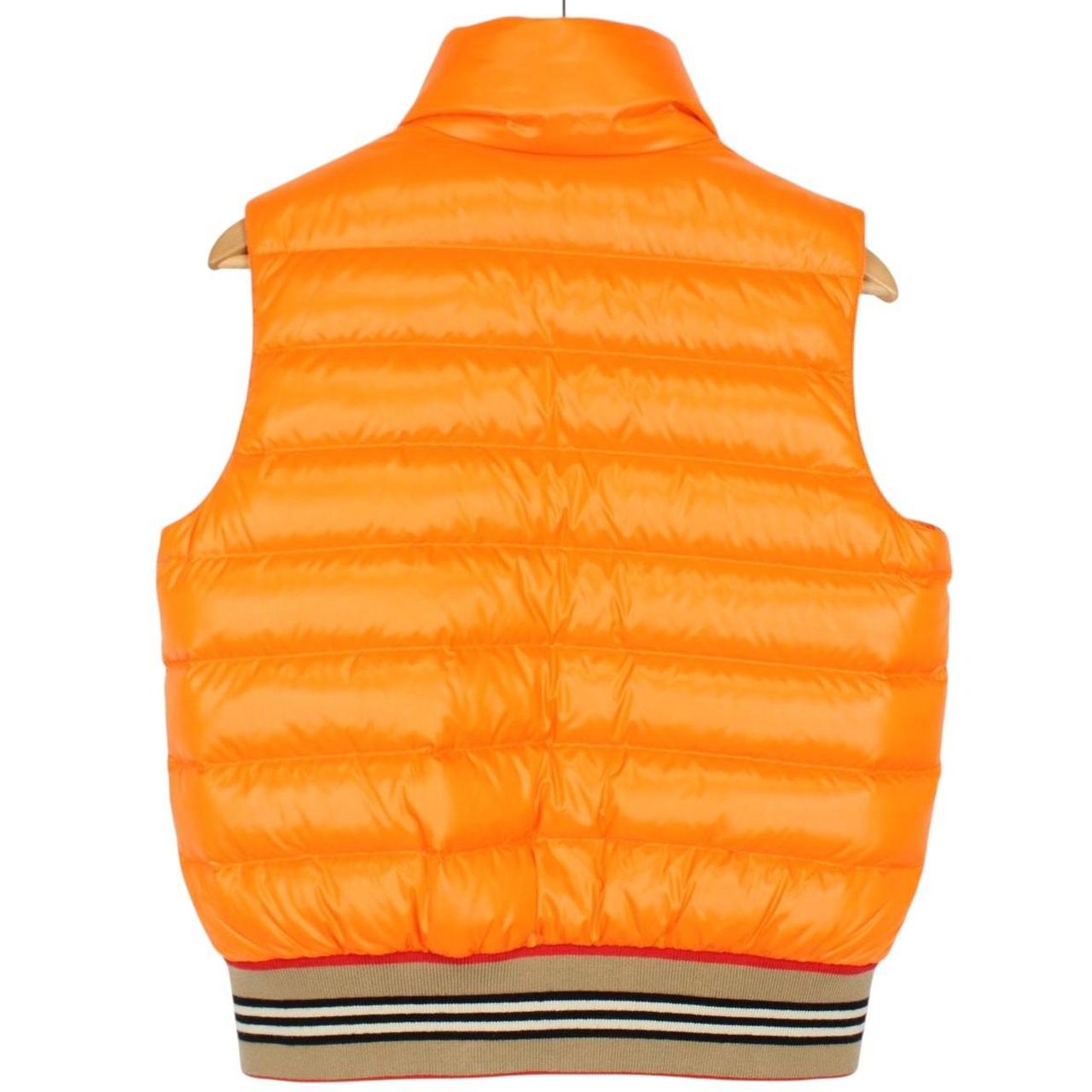 Burberry Orange Nova Icon Stripe Nylon Down Gilet / Bodywarmer