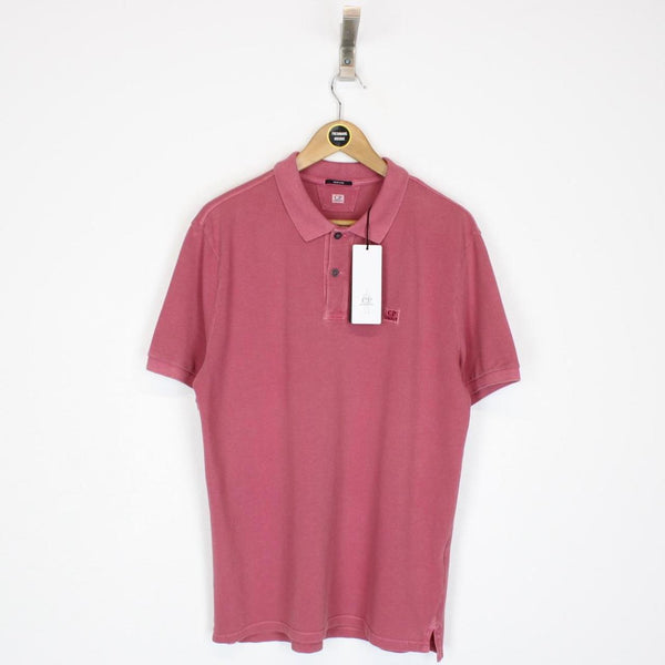 CP Company Red Bud Short Sleeve Resist Dyed Tacting Piquet Polo Shirt