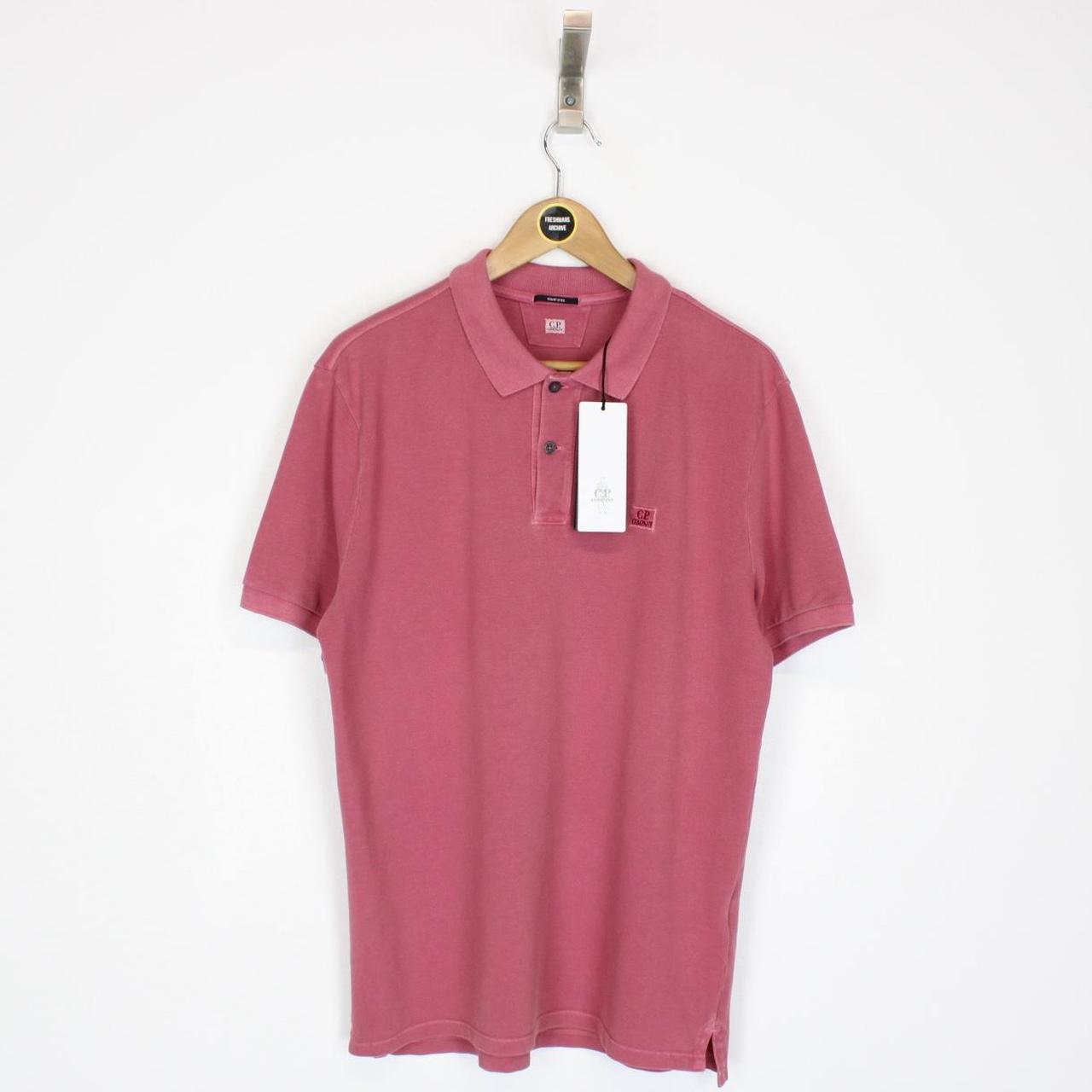 CP Company Red Bud Short Sleeve Resist Dyed Tacting Piquet Polo Shirt
