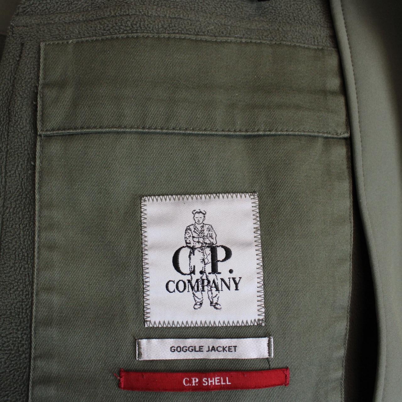 CP Company Military Olive Full Zip 3 Pocket Hooded Soft Shell Goggle Jacket
