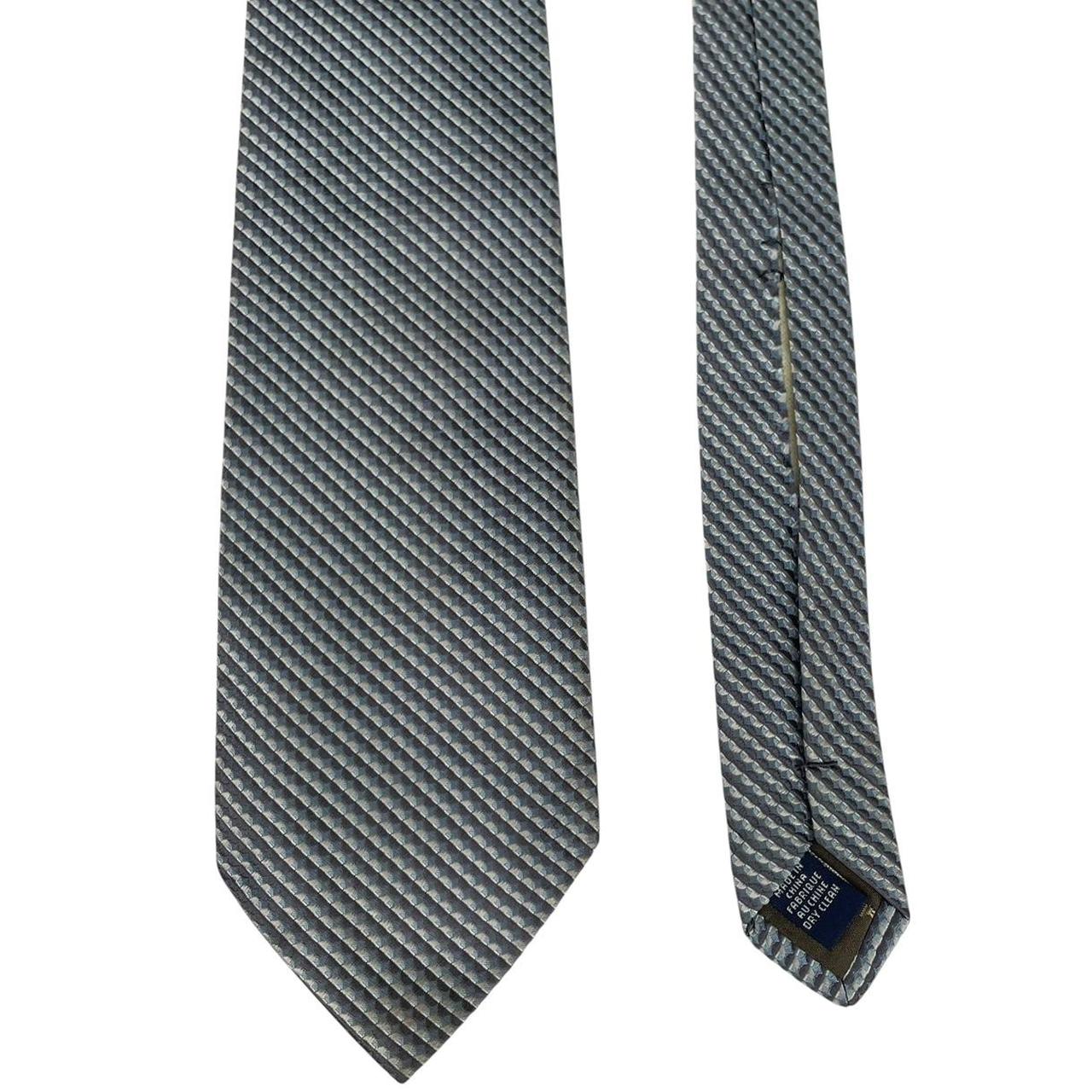 Calvin Klein Blue and Grey Textured Silk Tie