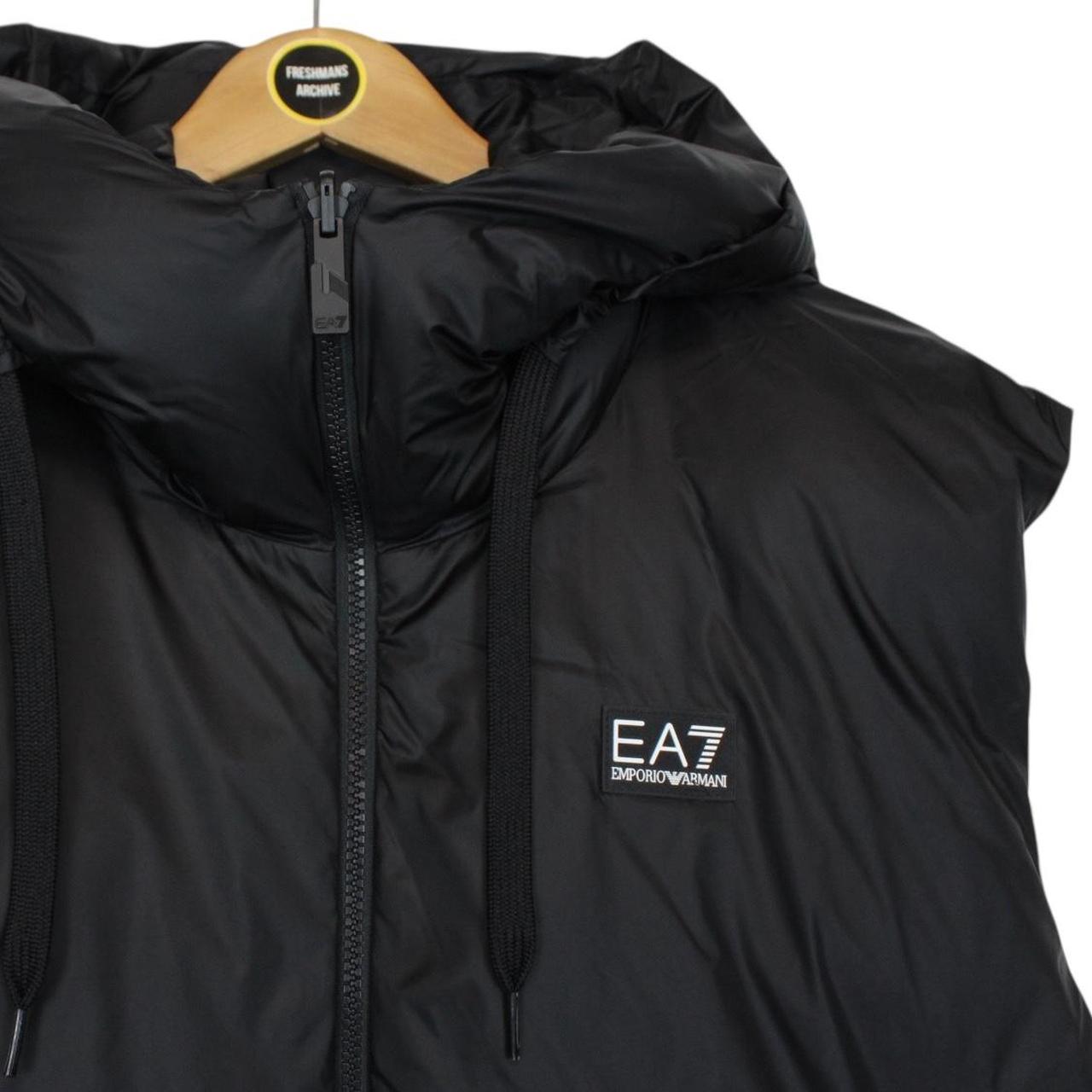 Emporio Armani Black and White Reversible Hooded Down Gilet / Bodywarmer