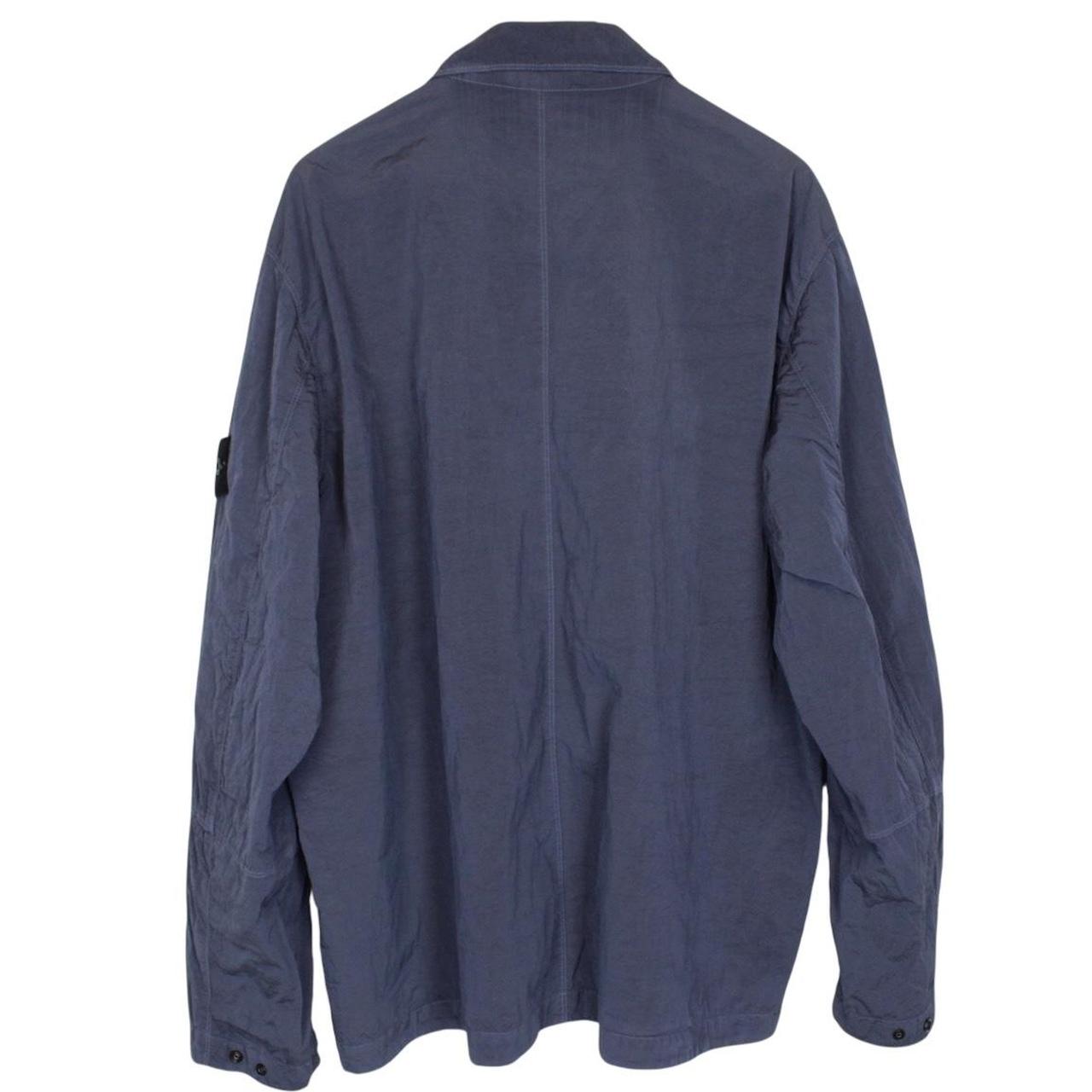 Stone Island AW 2024 Blue Full Zip Econyl Nylon Metal Overshirt Jacket