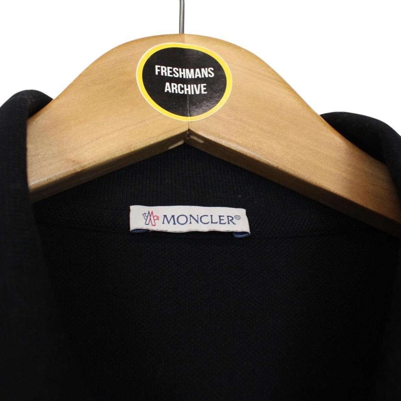 Moncler Black Short Sleeve Cotton Polo Shirt