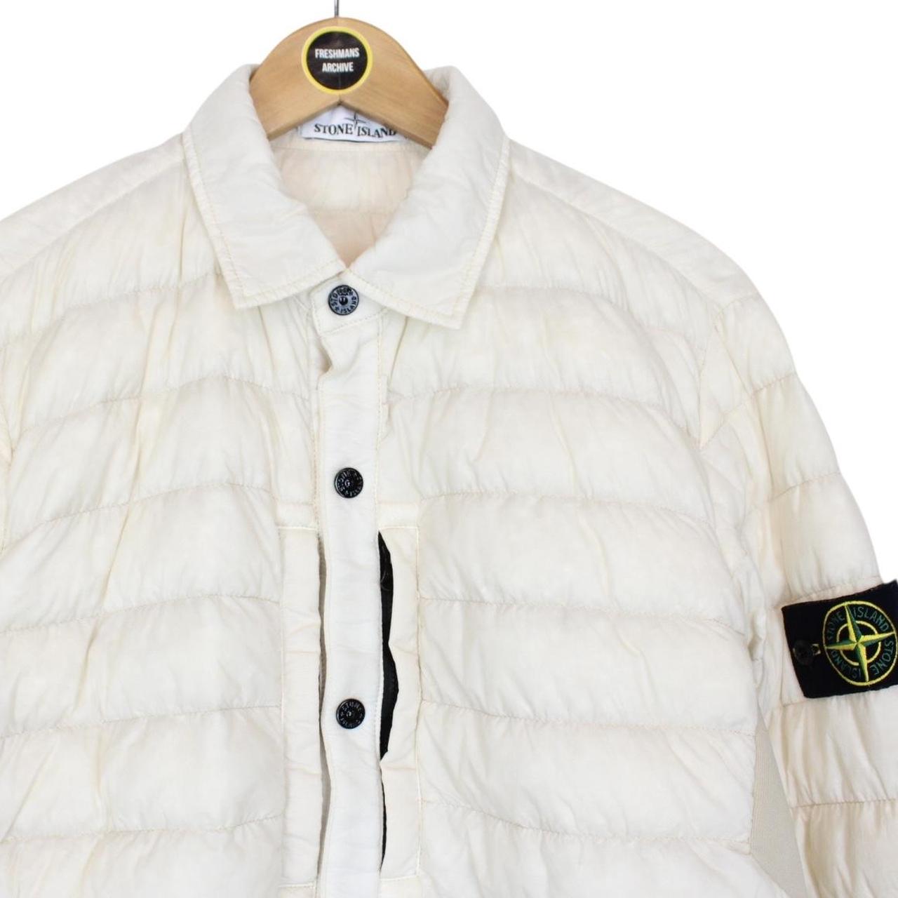 Stone Island SS 2018 Cream Garment Dyed Micro Yarn Down Overshirt Jacket