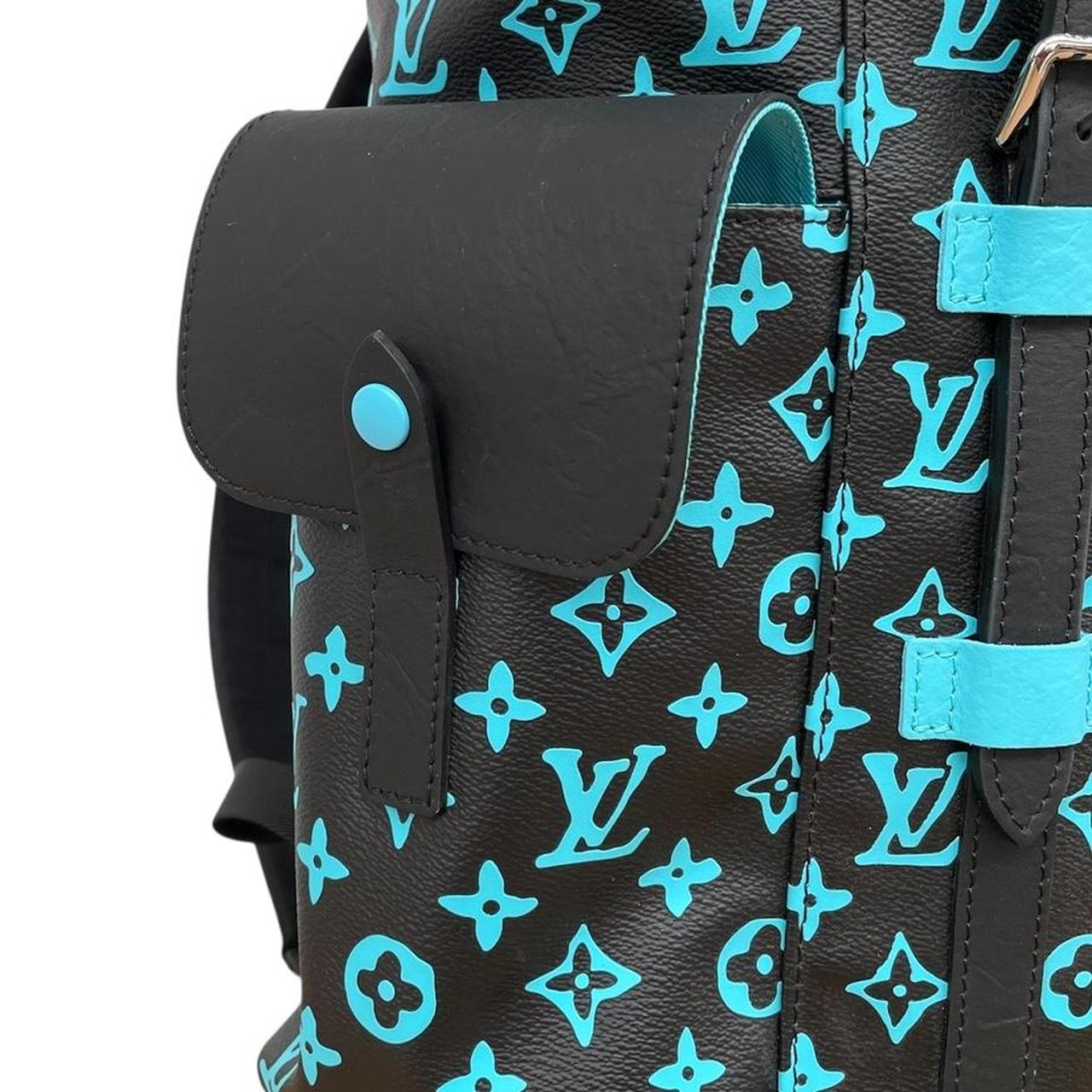 Louis Vuitton Black and Neon Green Monogram Christopher MM Backpack