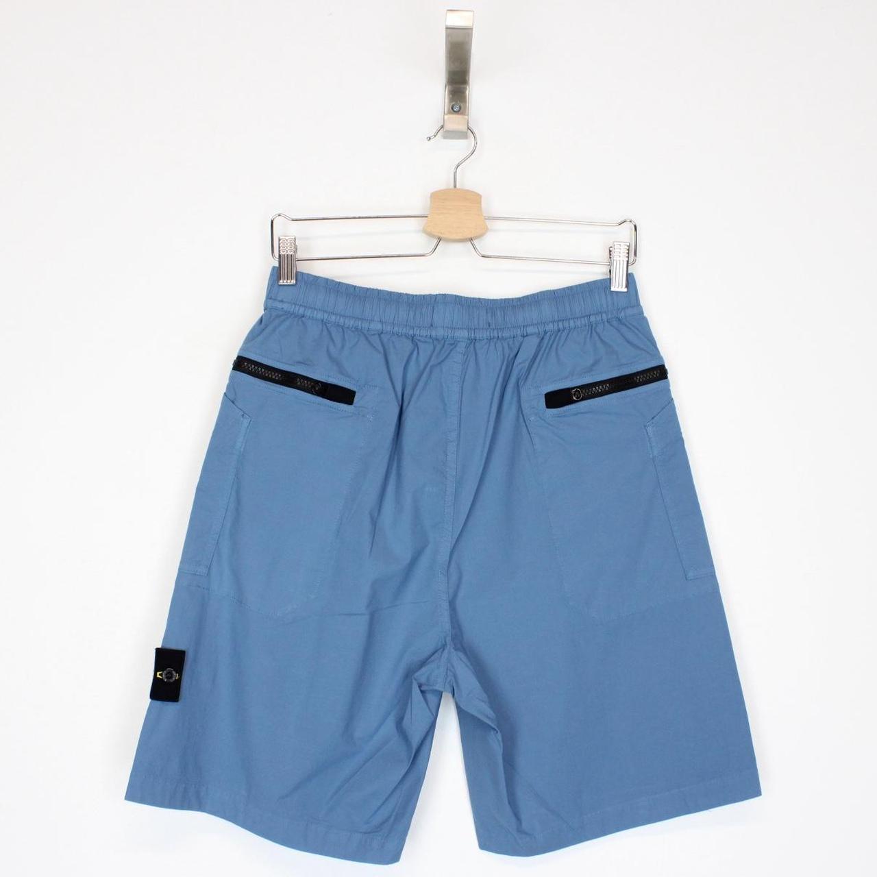 Stone Island SS 2022 Blue Bermuda Cotton Cargo Shorts