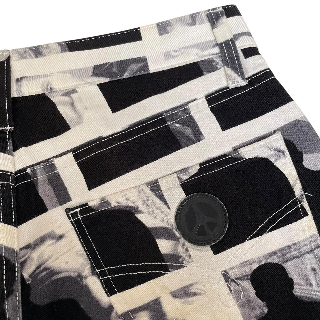 Vintage 1995 Moschino Black and White Franco Moschino Shadow Print Jeans